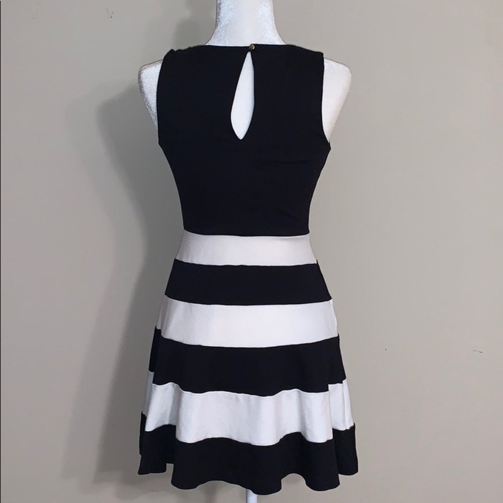 Express Fit and Flare Sleeveless Striped Dress - Picture 4 of 5